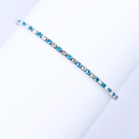 Sky Blue and White Zircon Bracelet