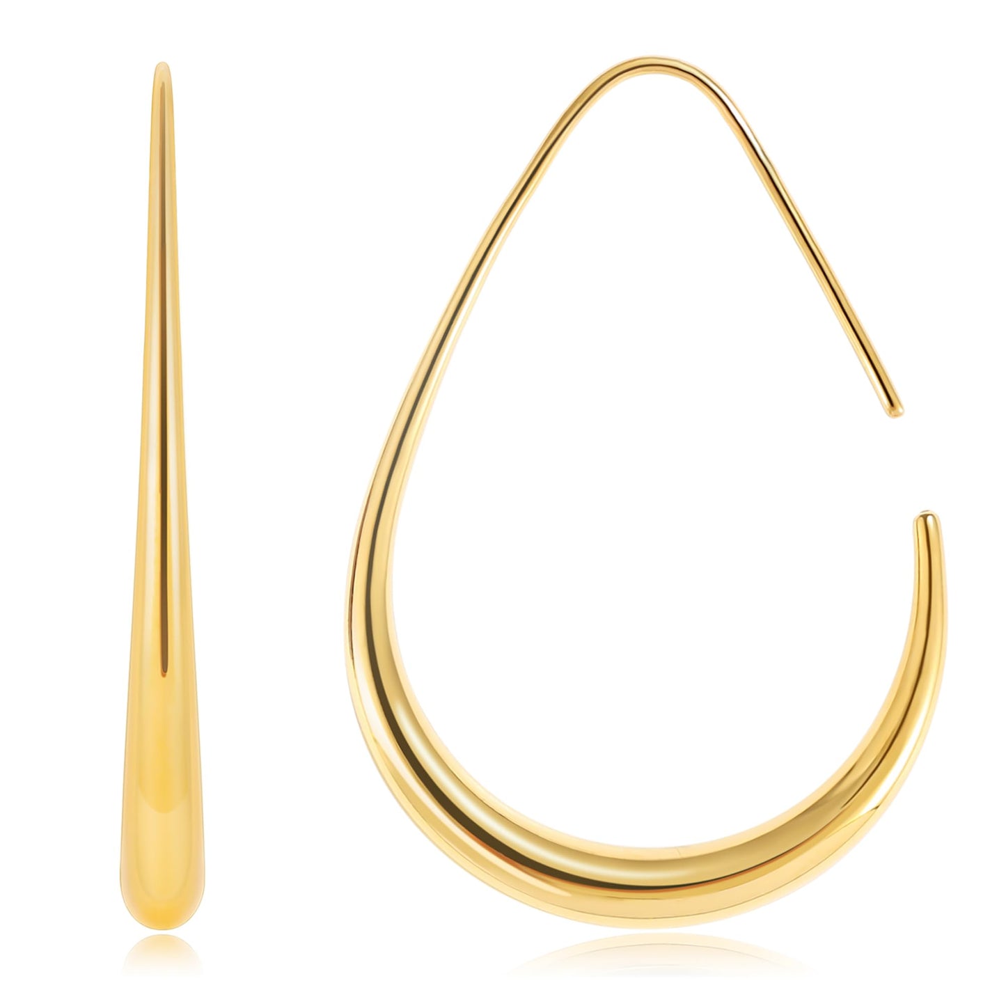 Oval Drop Hoop-Waterproof Earrings
