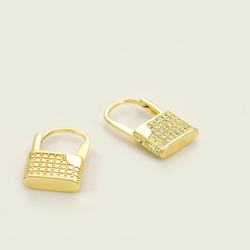 Zirconia Lock Earrings