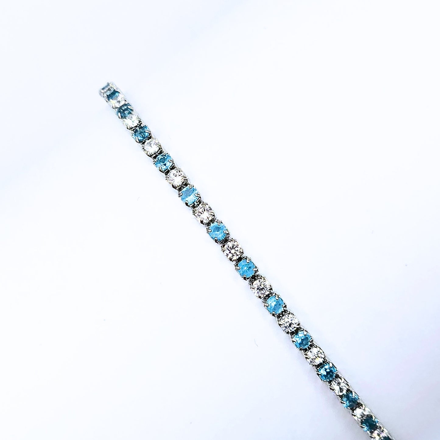 Sky Blue and White Zircon Bracelet