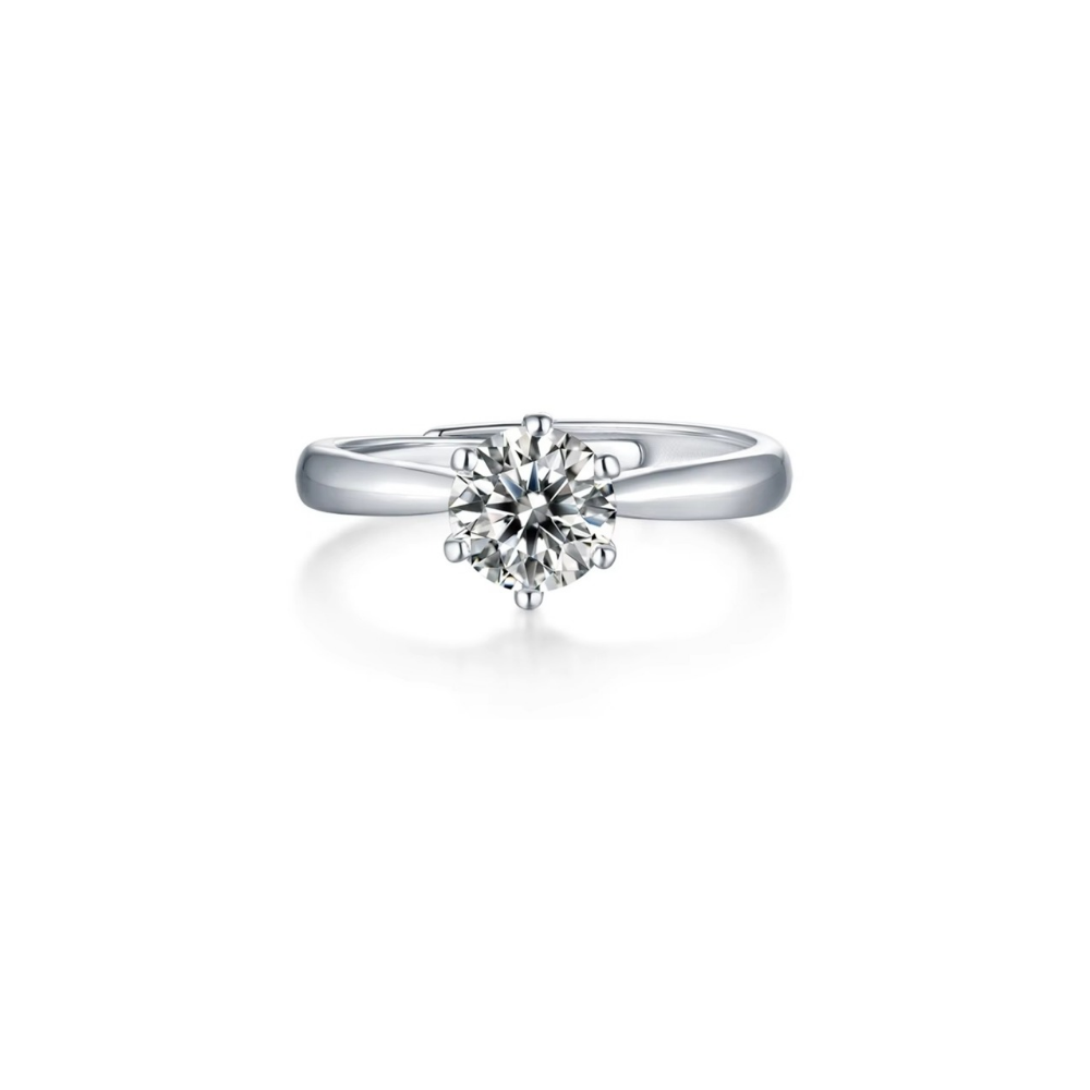 Real Silver S925 3mm GRA Moissanite Ring