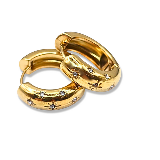 Galaxy Hoops-Waterproof & Gold Plated