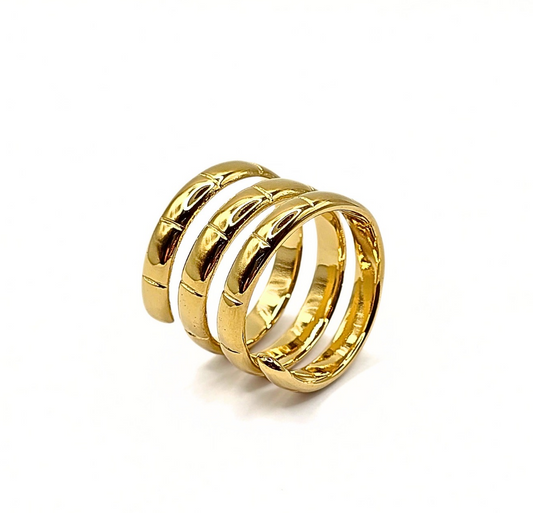 Spiral Ring-Waterproof & Gold Plated