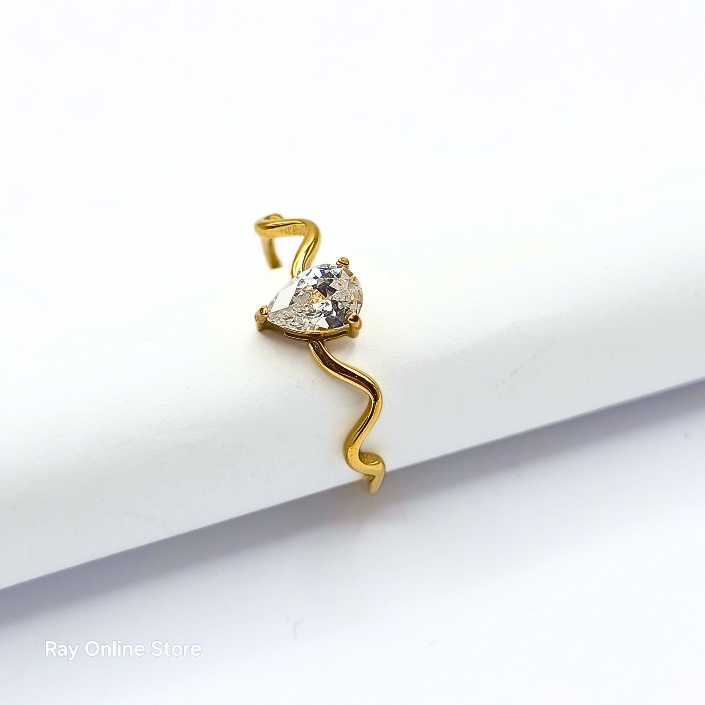Teardrop Zircon Ring-Waterproof