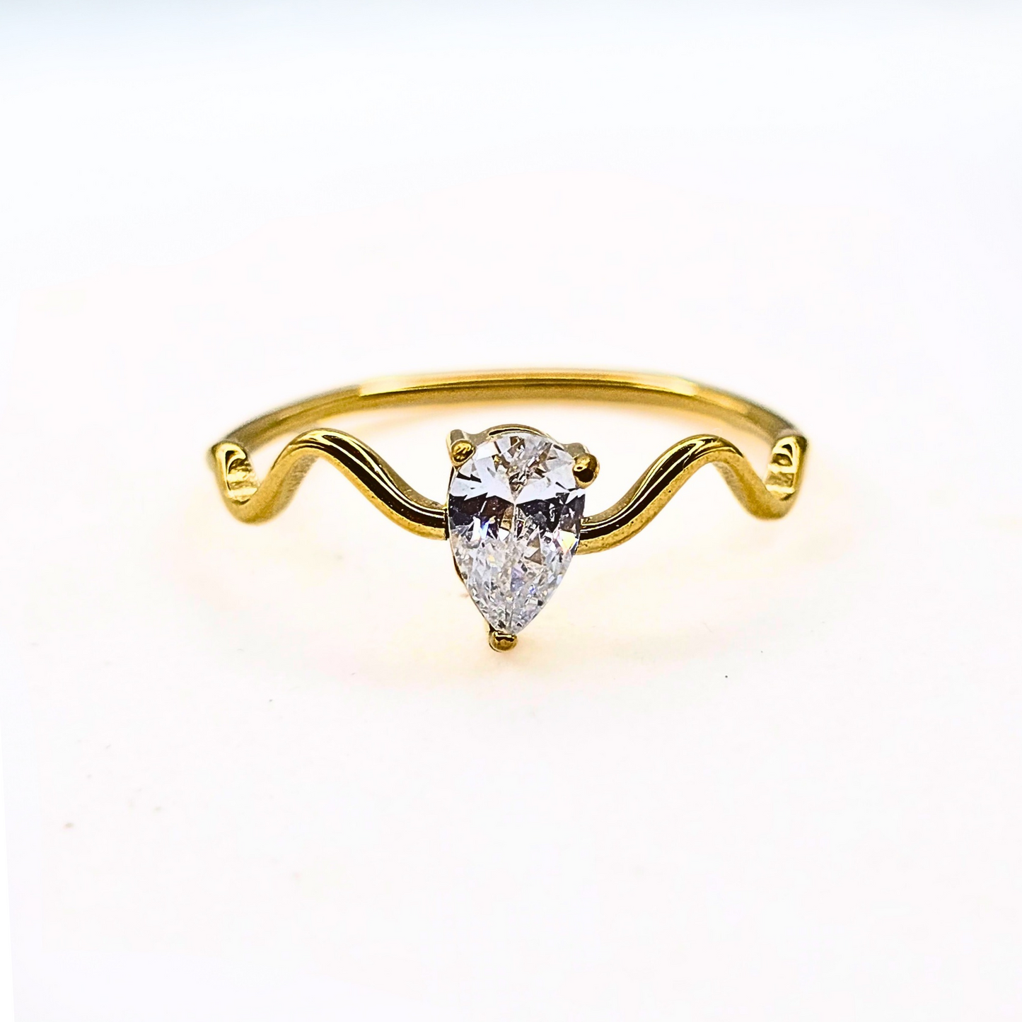 Teardrop Zircon Ring-Waterproof