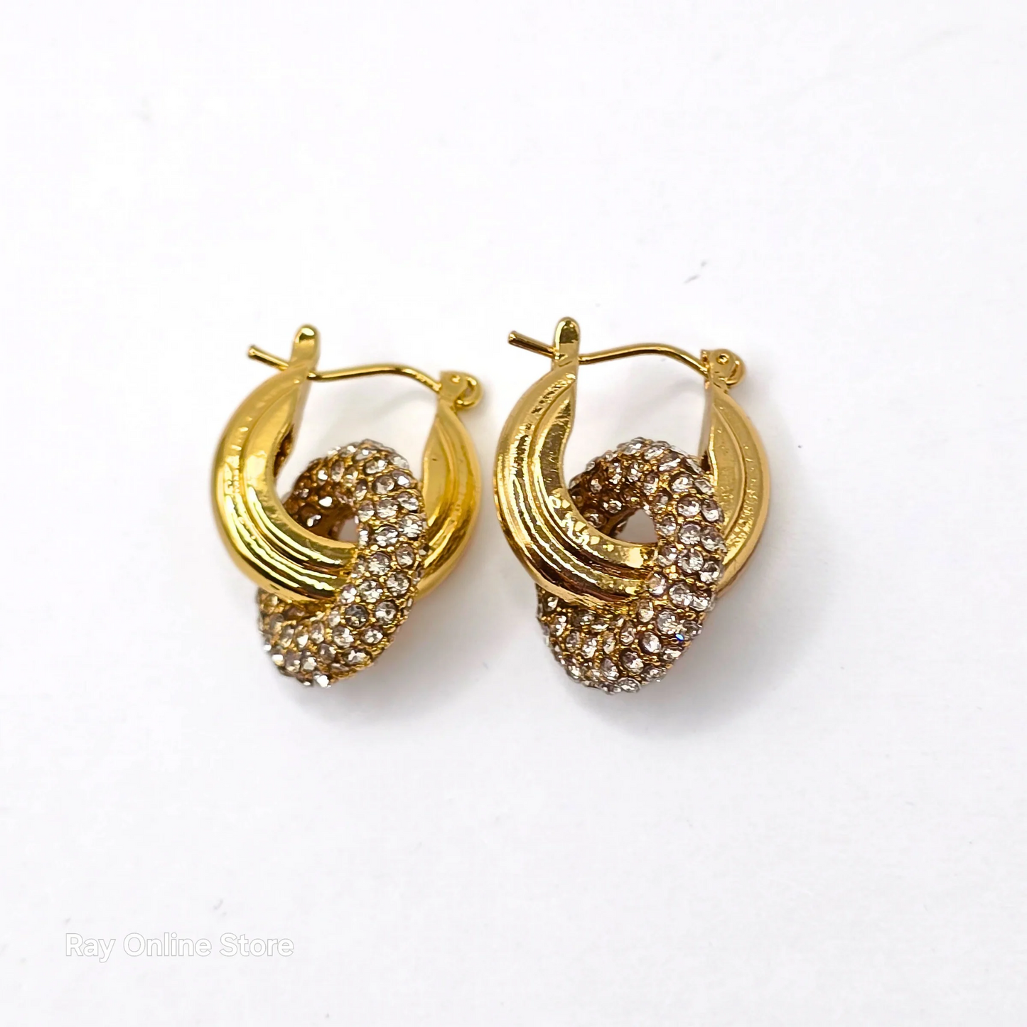 Doughnut Dangle Earrings-Waterproof & Gold Plated