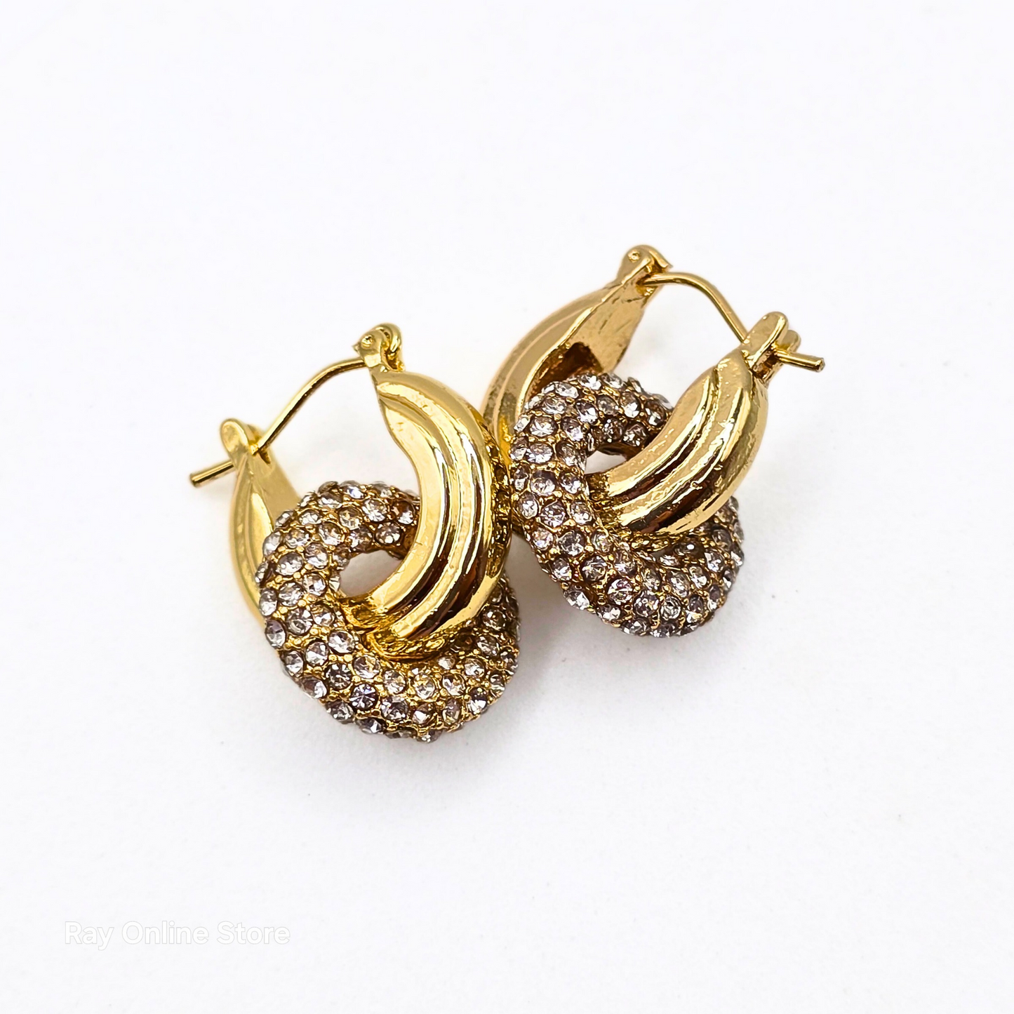 Doughnut Dangle Earrings-Waterproof & Gold Plated