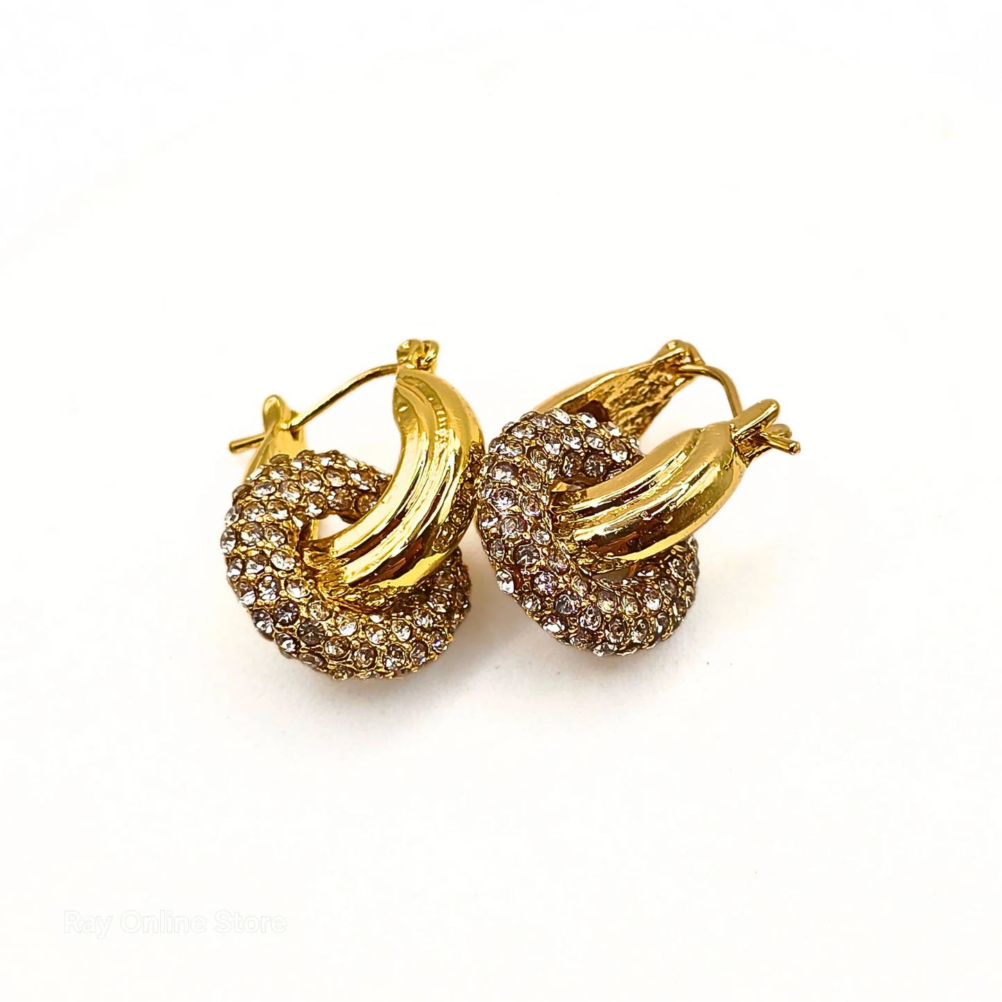 Doughnut Dangle Earrings-Waterproof & Gold Plated