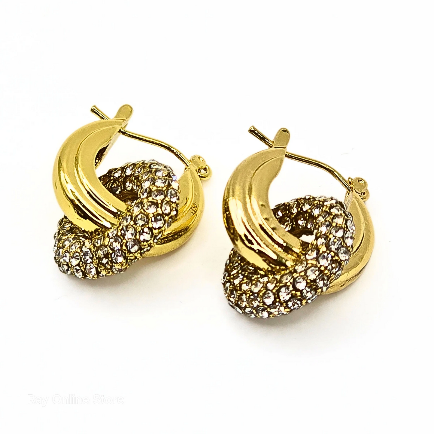 Doughnut Dangle Earrings-Waterproof & Gold Plated