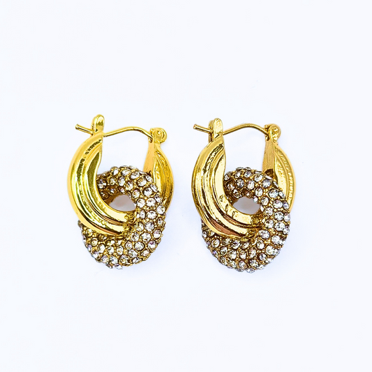 Doughnut Dangle Earrings-Waterproof & Gold Plated