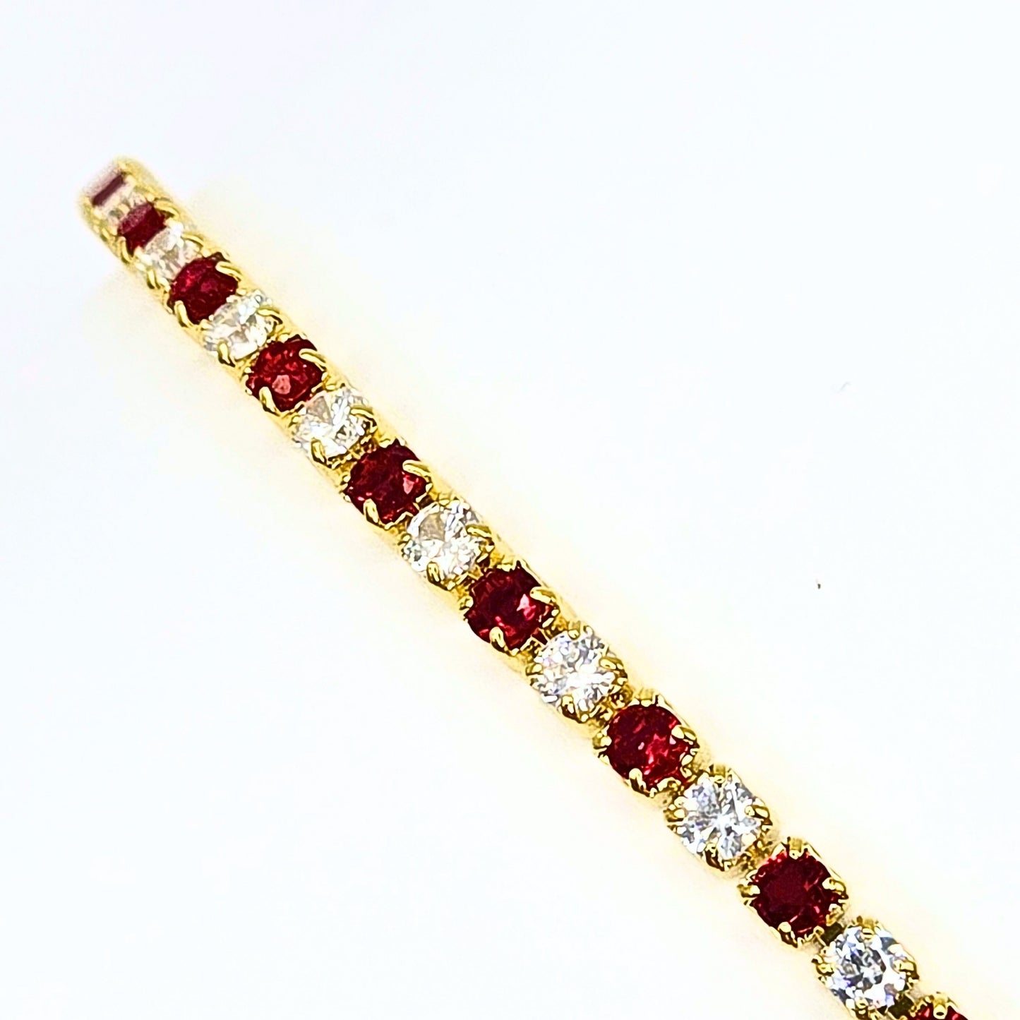 Red and White Zircon Bracelet (adjustable)