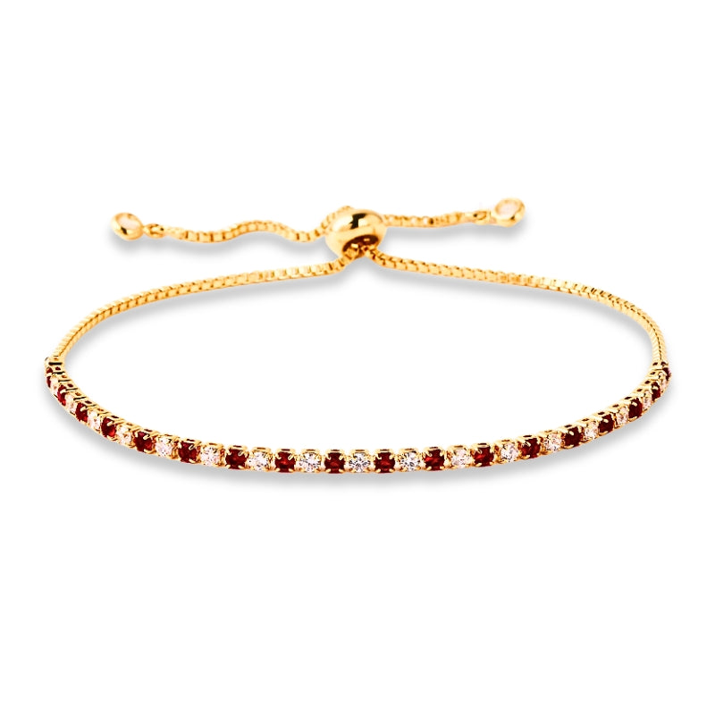 Red and White Zircon Bracelet (adjustable)