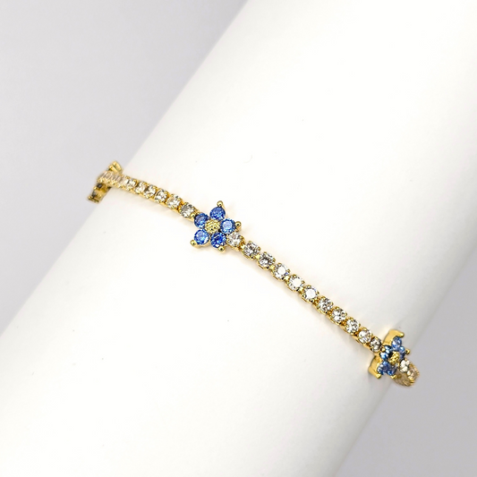Ice Blue Floral Zircon Bracelet