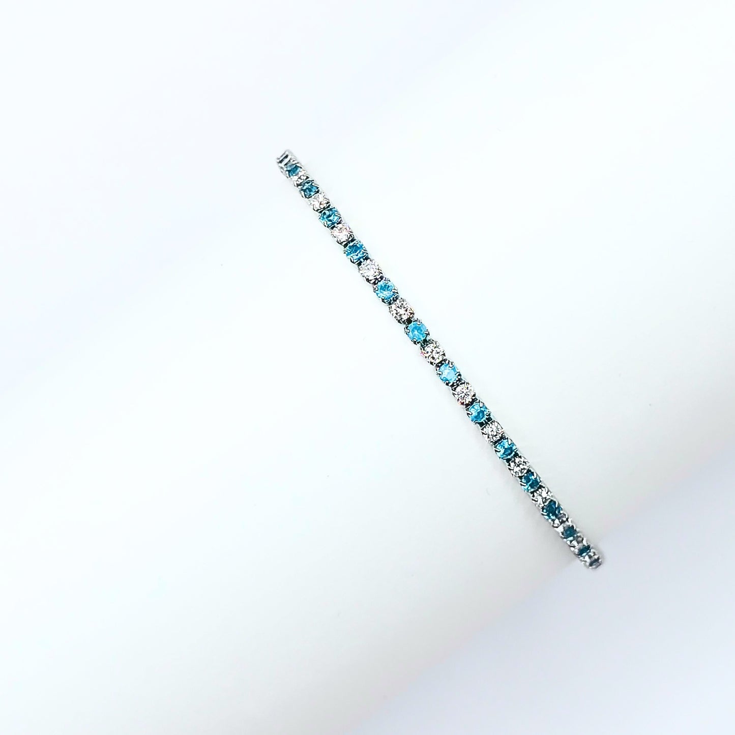 Sky Blue and White Zircon Bracelet