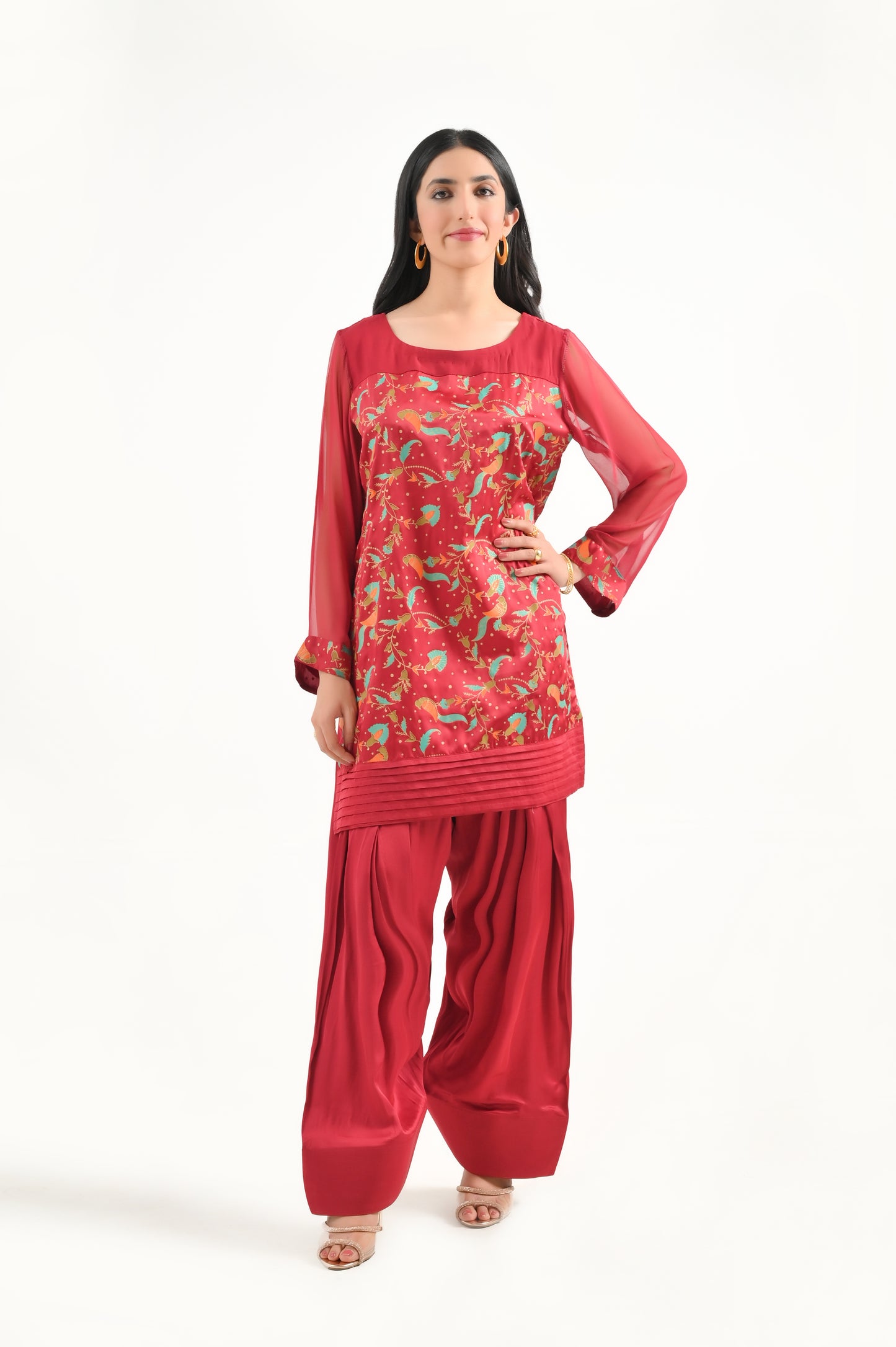 Maroon Farshi Set-2 PC (Available on LAAM)