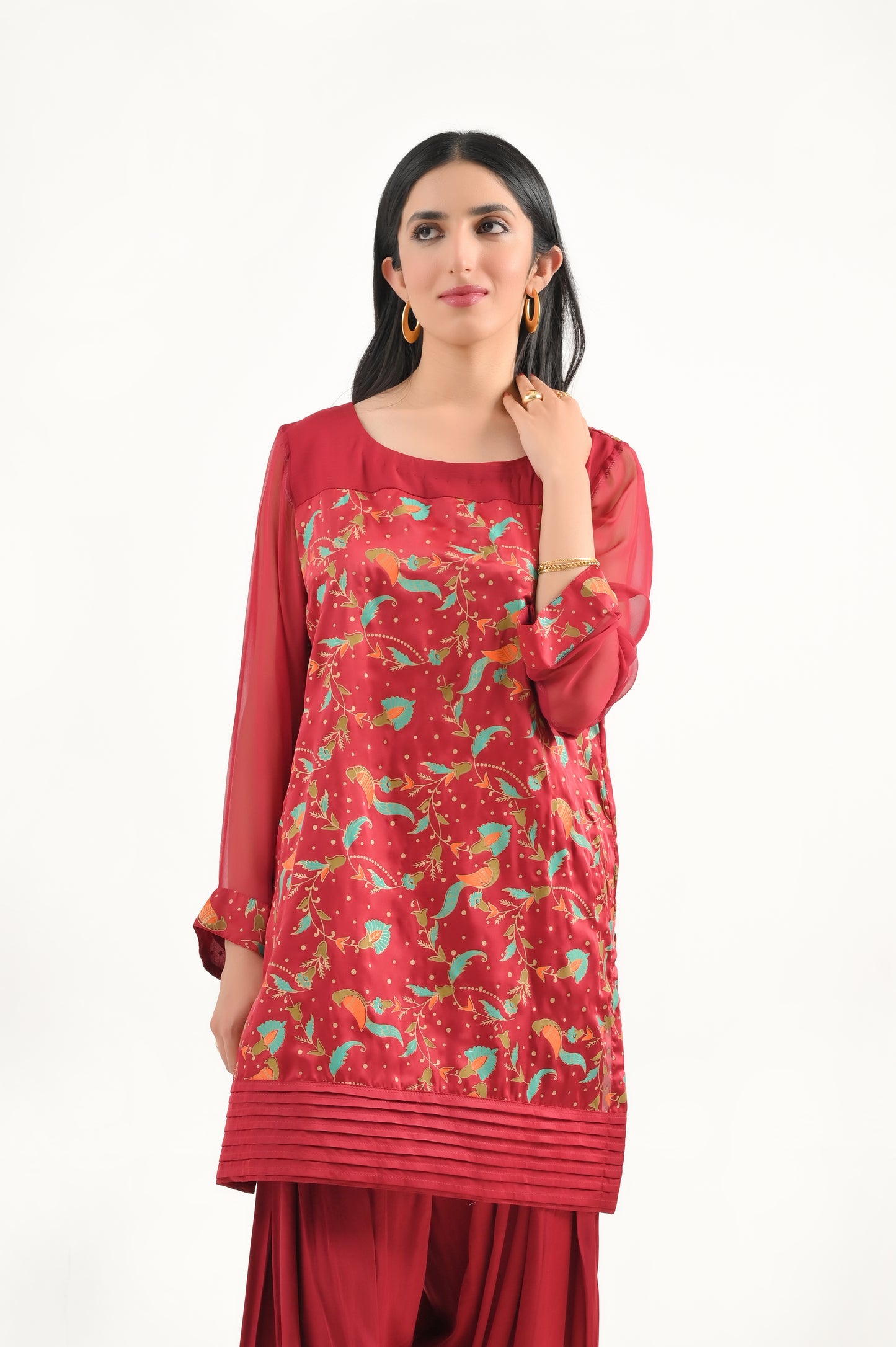 Maroon Farshi Set-2 PC (Available on LAAM)