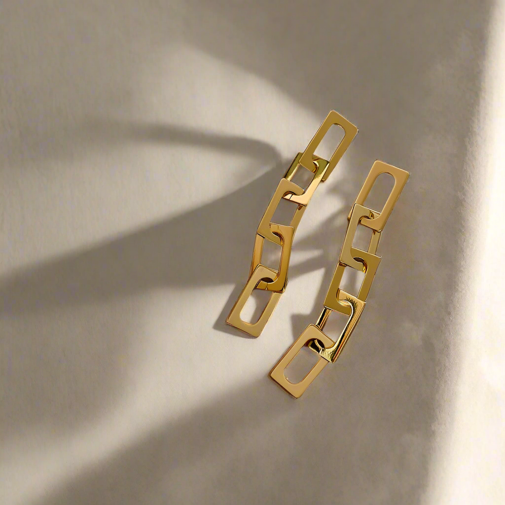 Geometric Chain Earrings