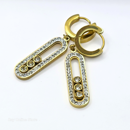 Ellipse Earrings-Waterproof & Gold Plated