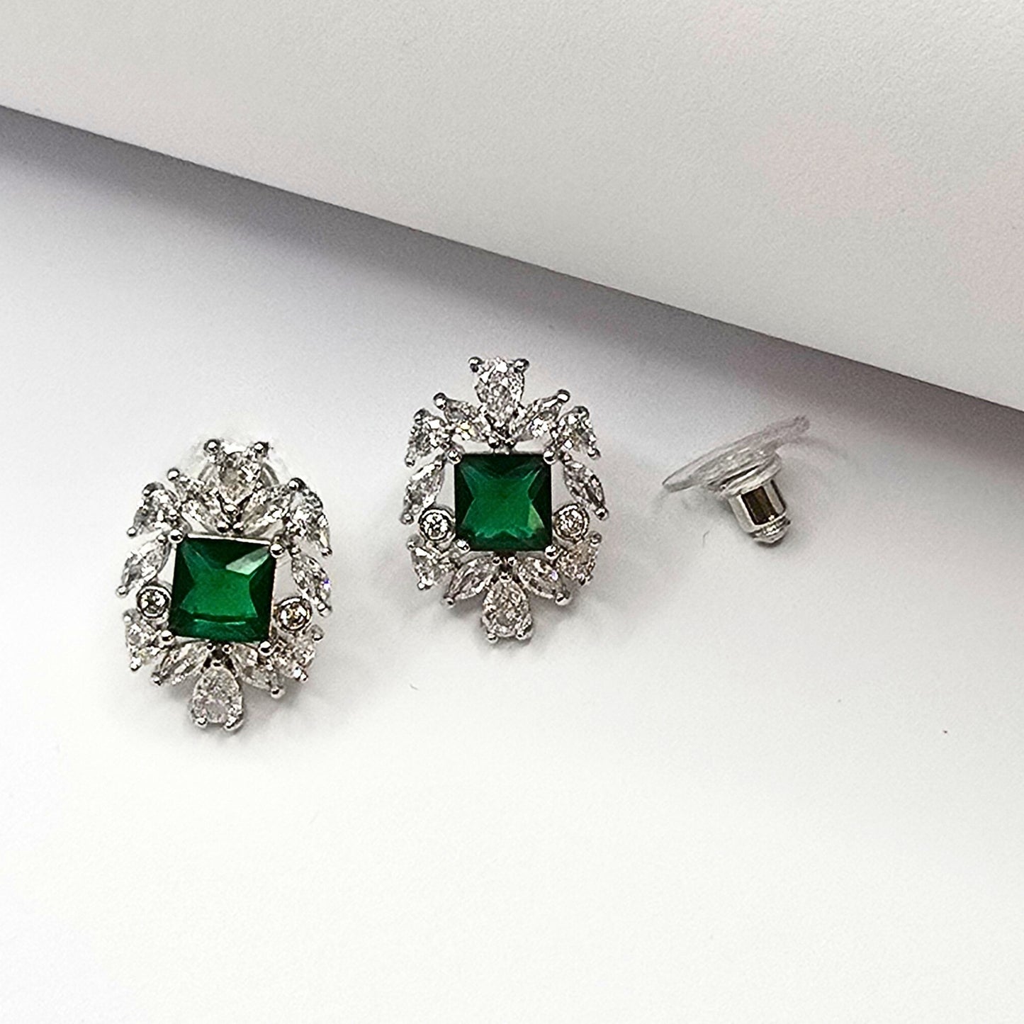 Green Zircon Stud Earrings