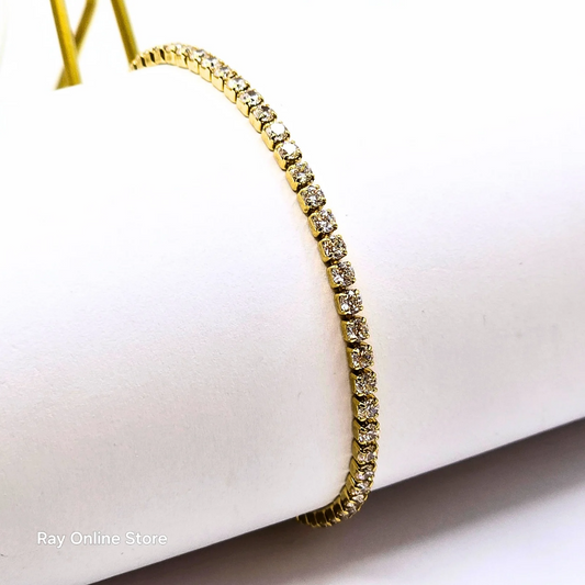 S925 Victoria Tennis Bracelet-Gold Plated