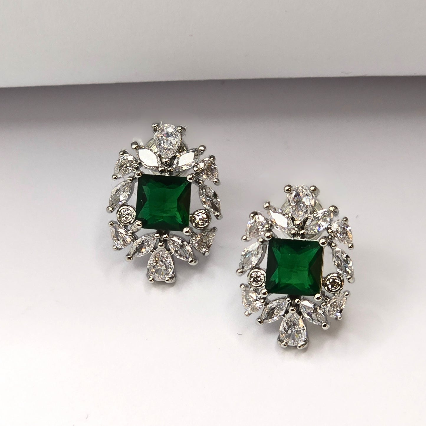 Green Zircon Stud Earrings