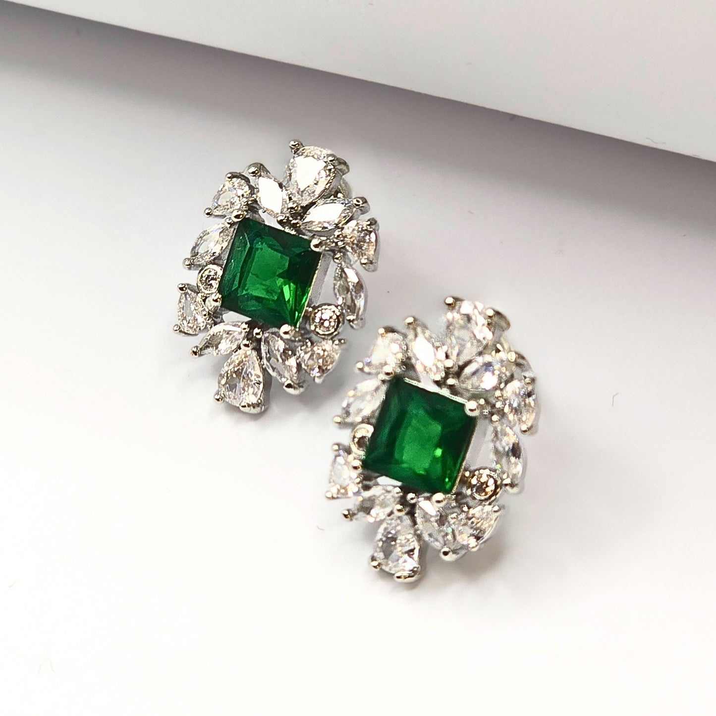 Green Zircon Stud Earrings