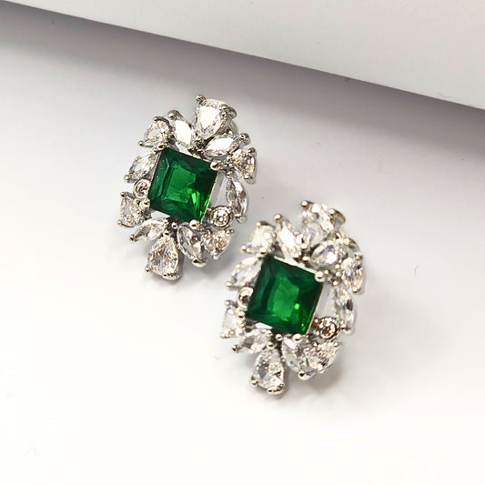 Emerald Green Zircon Studs