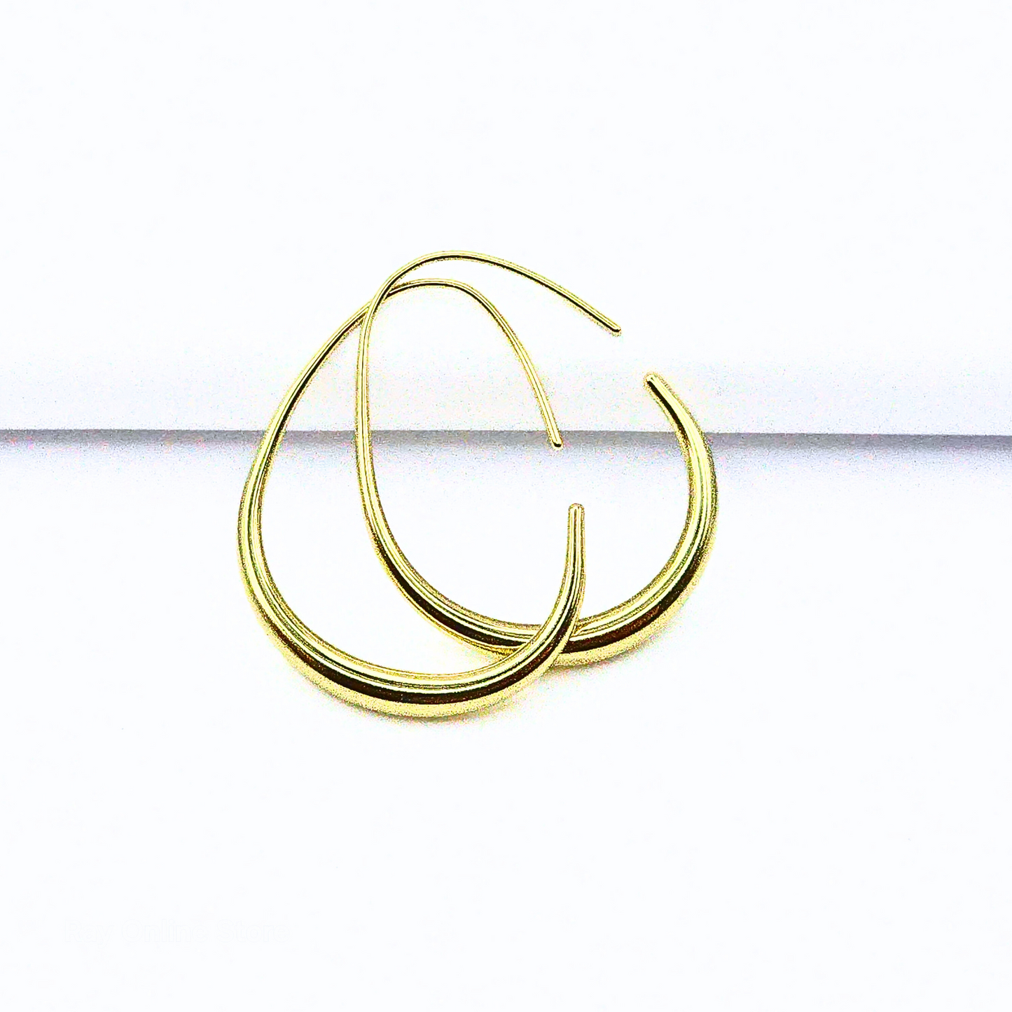 Oval Drop Hoop-Waterproof Earrings