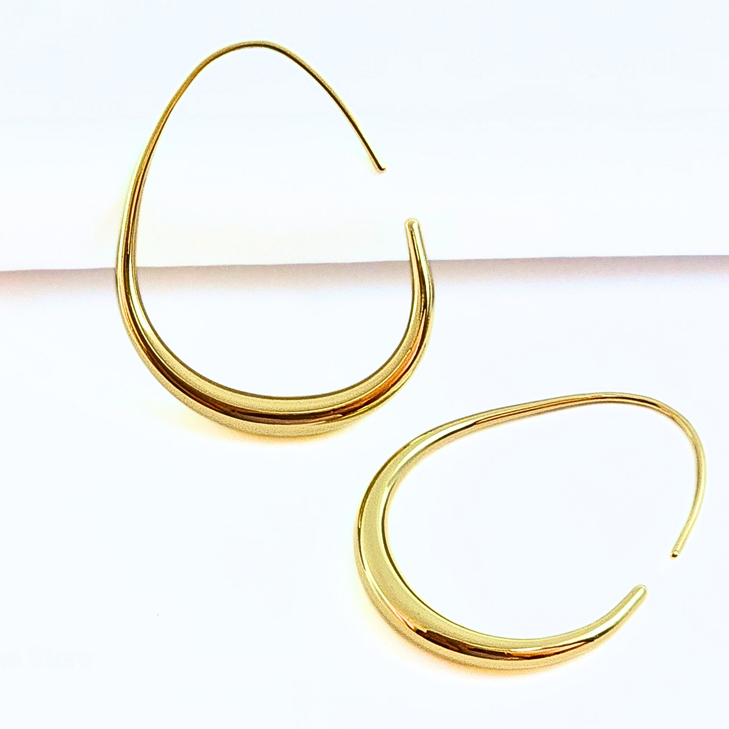 Oval Drop Hoop-Waterproof Earrings