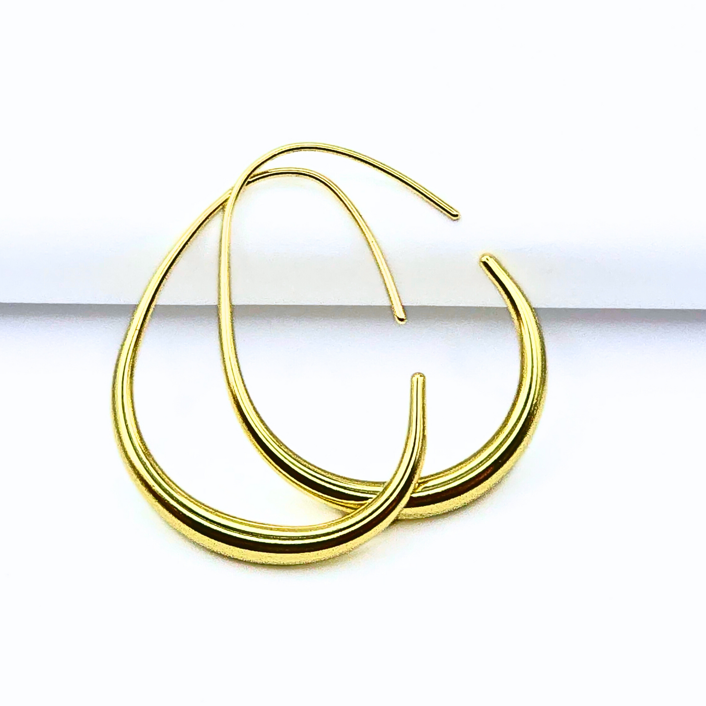 Oval Drop Hoop-Waterproof Earrings