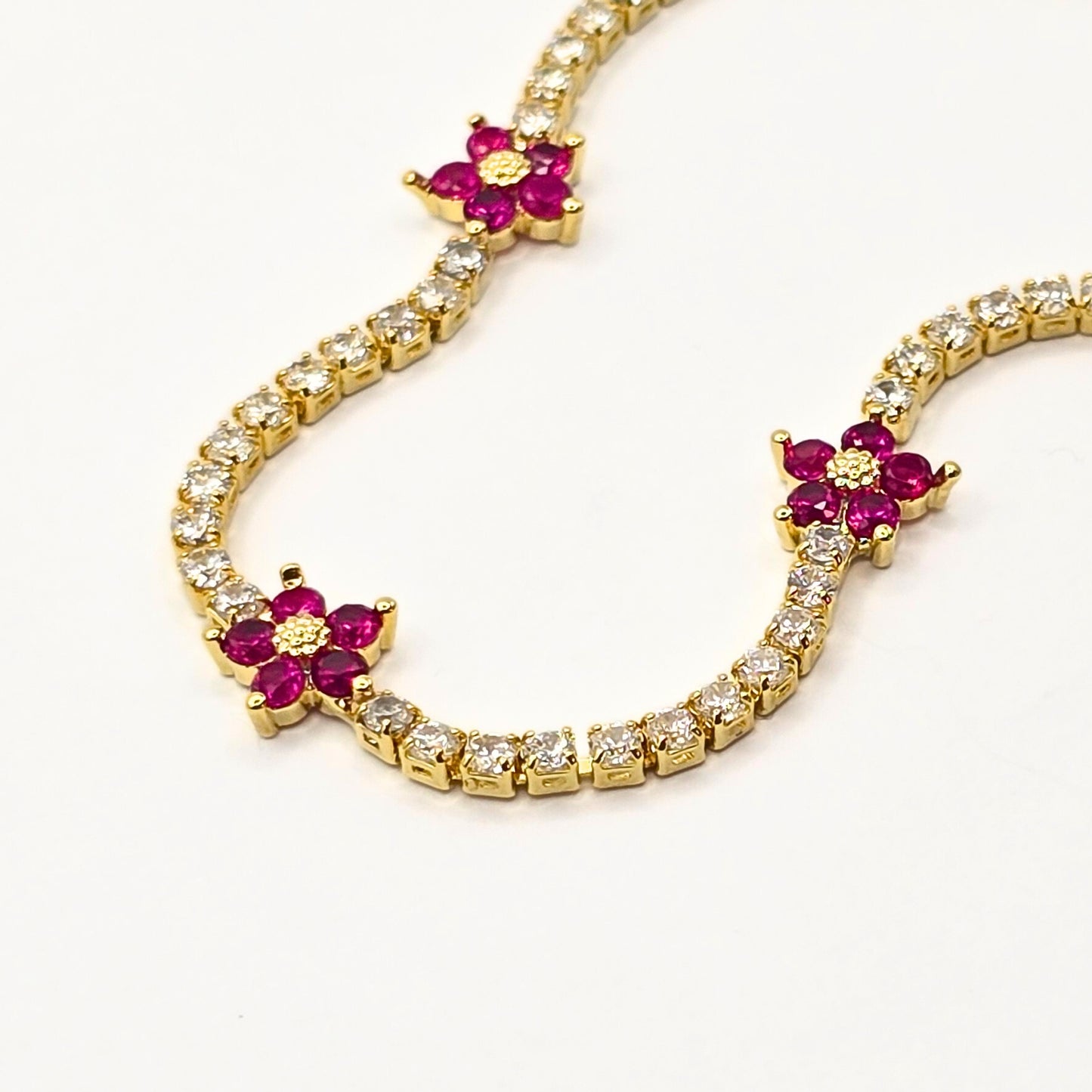 Red Floral Zircon Bracelet