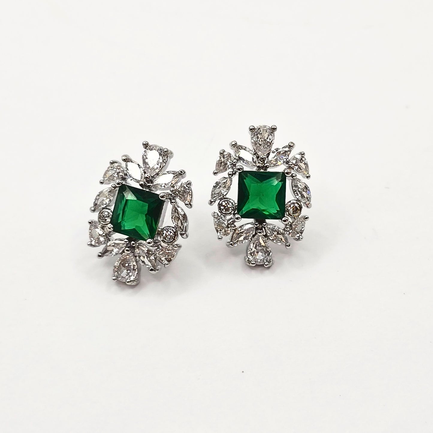 Green Zircon Stud Earrings
