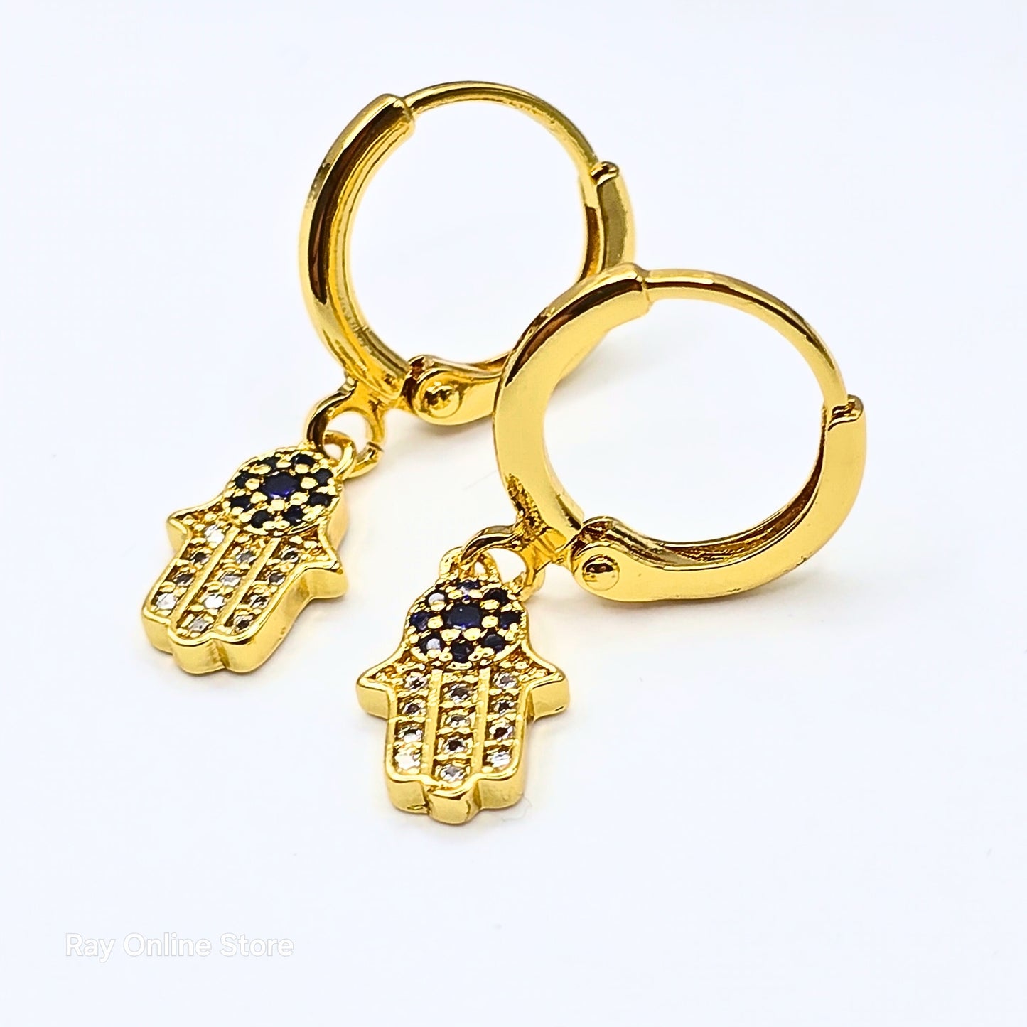 Hamsa Gold Plated Stainless Steel Earrings