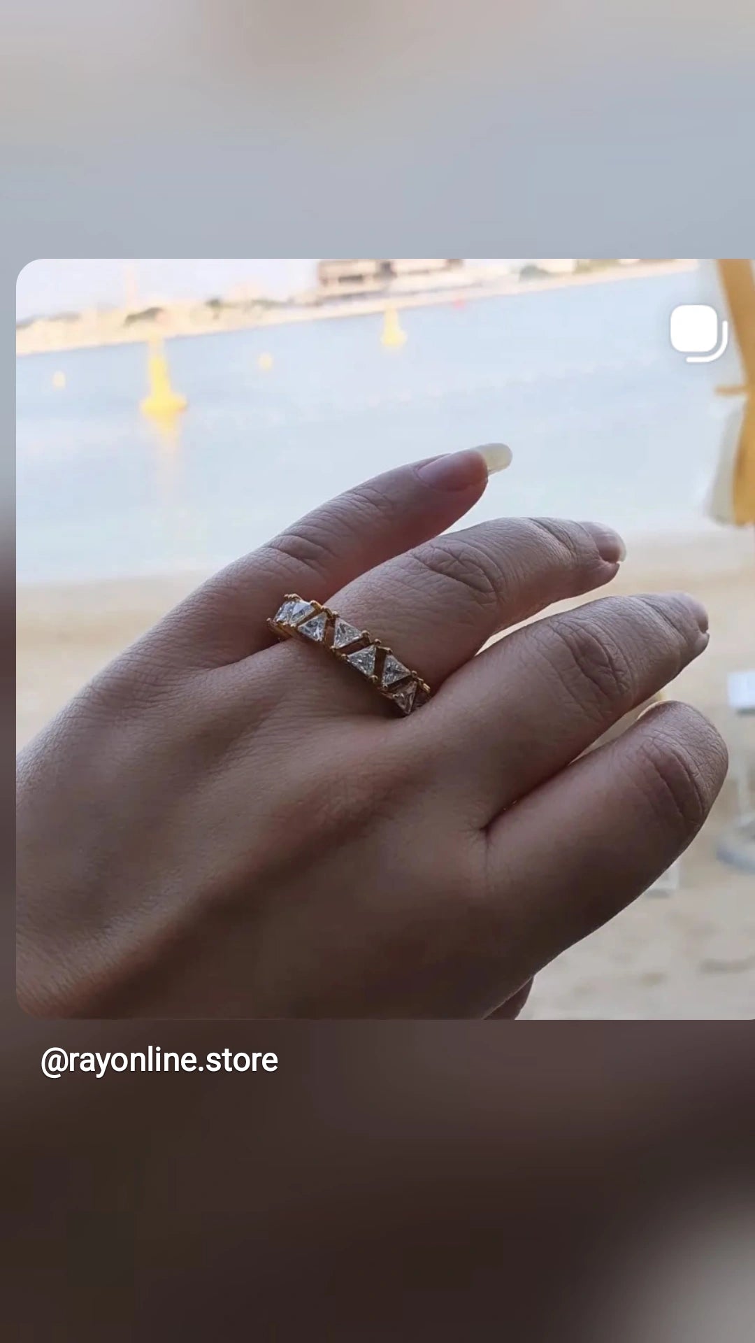 Triangle Zircon Adjustable Ring