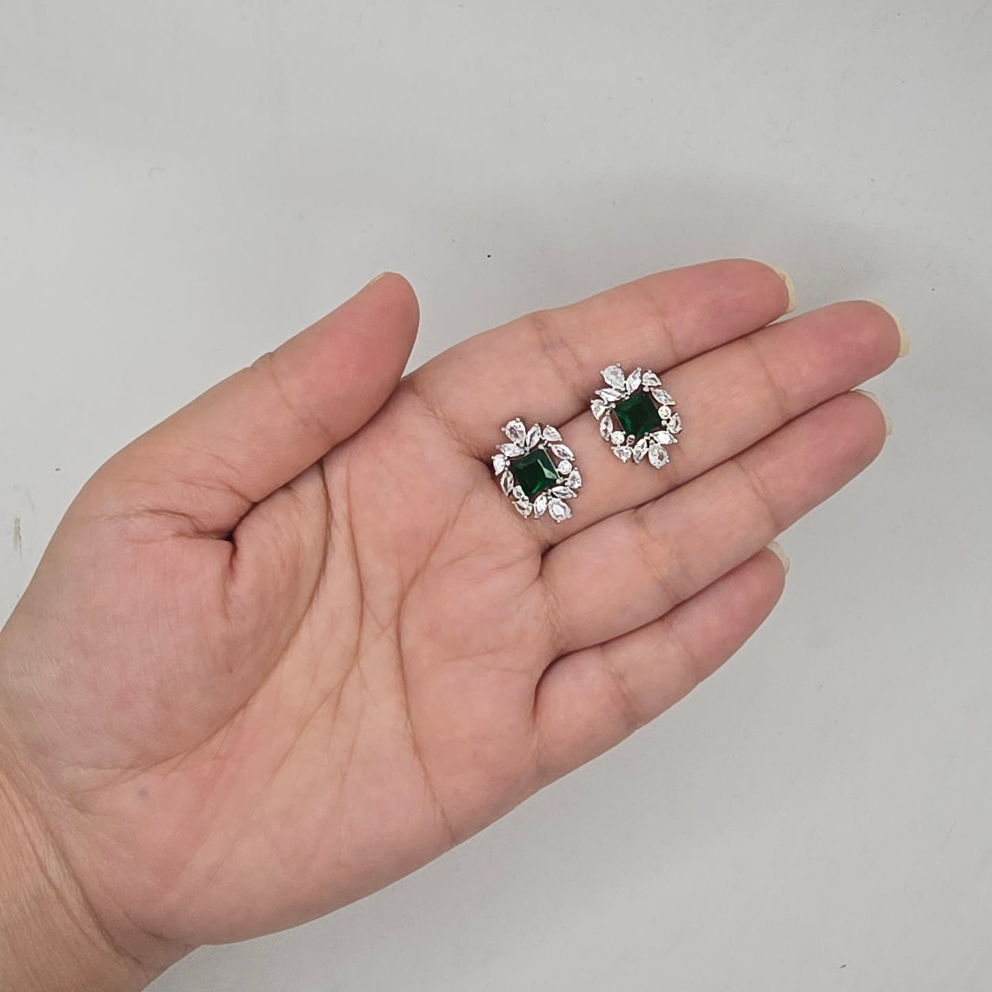 Green Zircon Stud Earrings