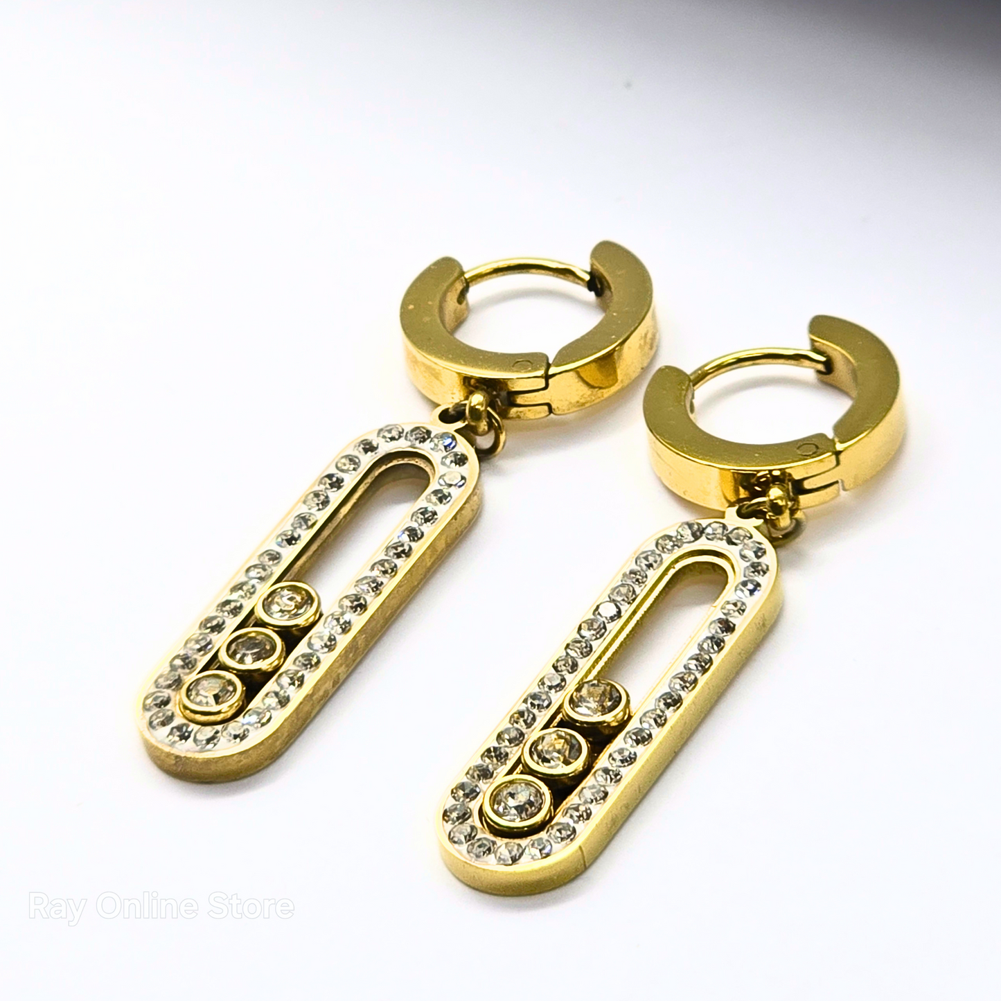 Ellipse Earrings-Waterproof & Gold Plated