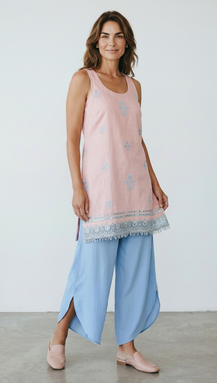 Ice Blue Tulip Pants