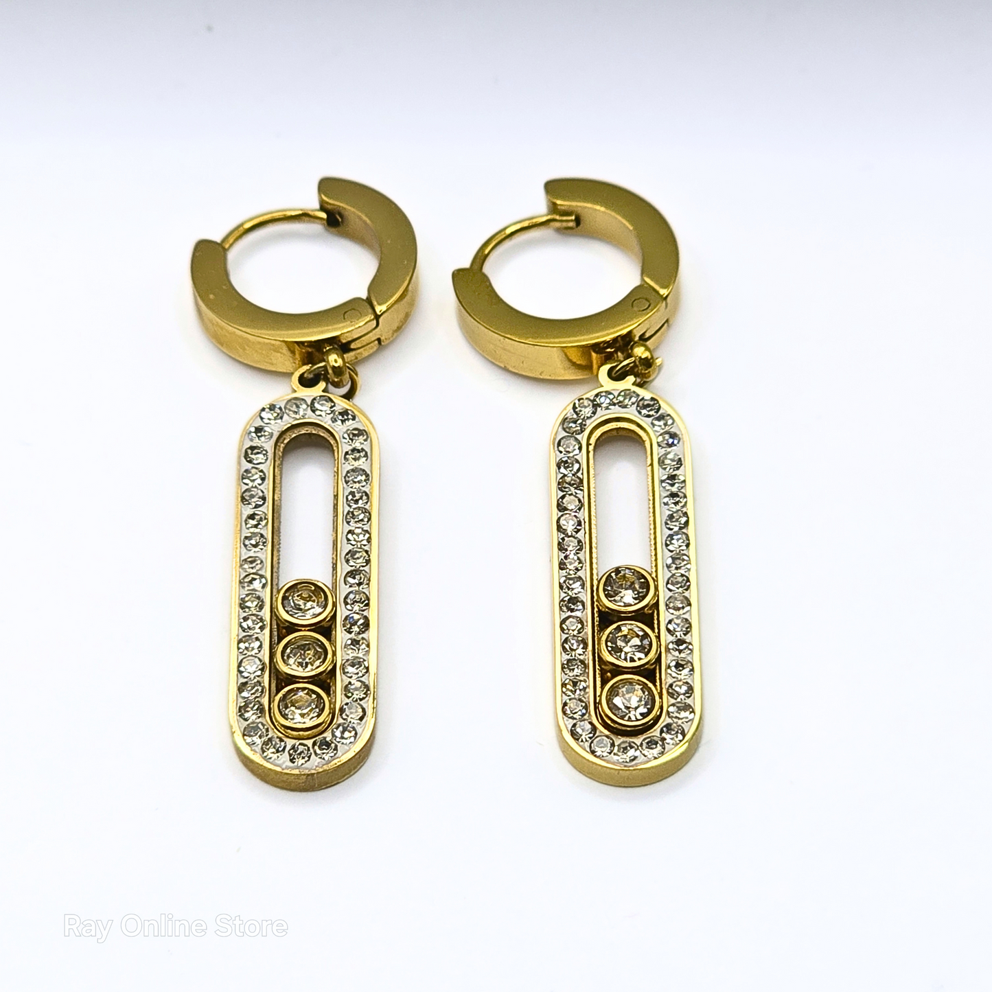 Ellipse Earrings-Waterproof & Gold Plated