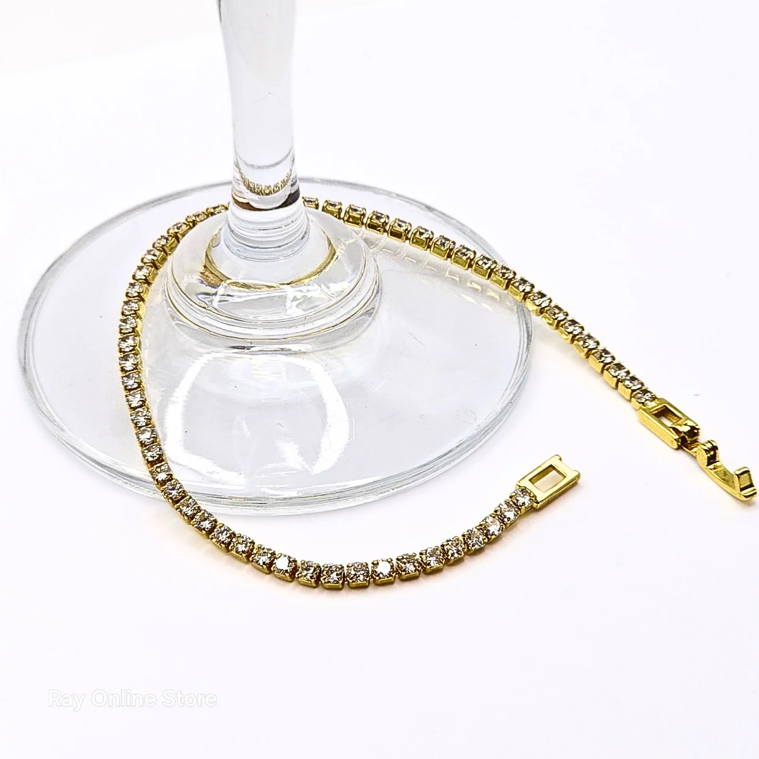 S925 Victoria Tennis Bracelet-Gold Plated