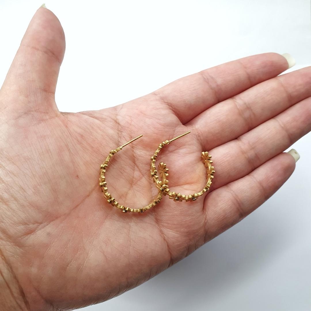 Gold Plated Flower Hoops