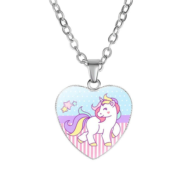 Heart Unicorn Pendants