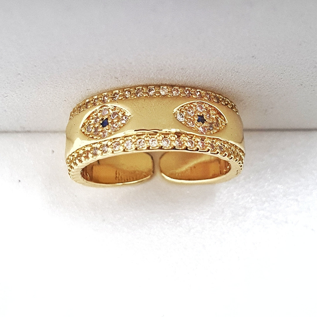 Contemporary Turkish Eye Ring (Resizable)