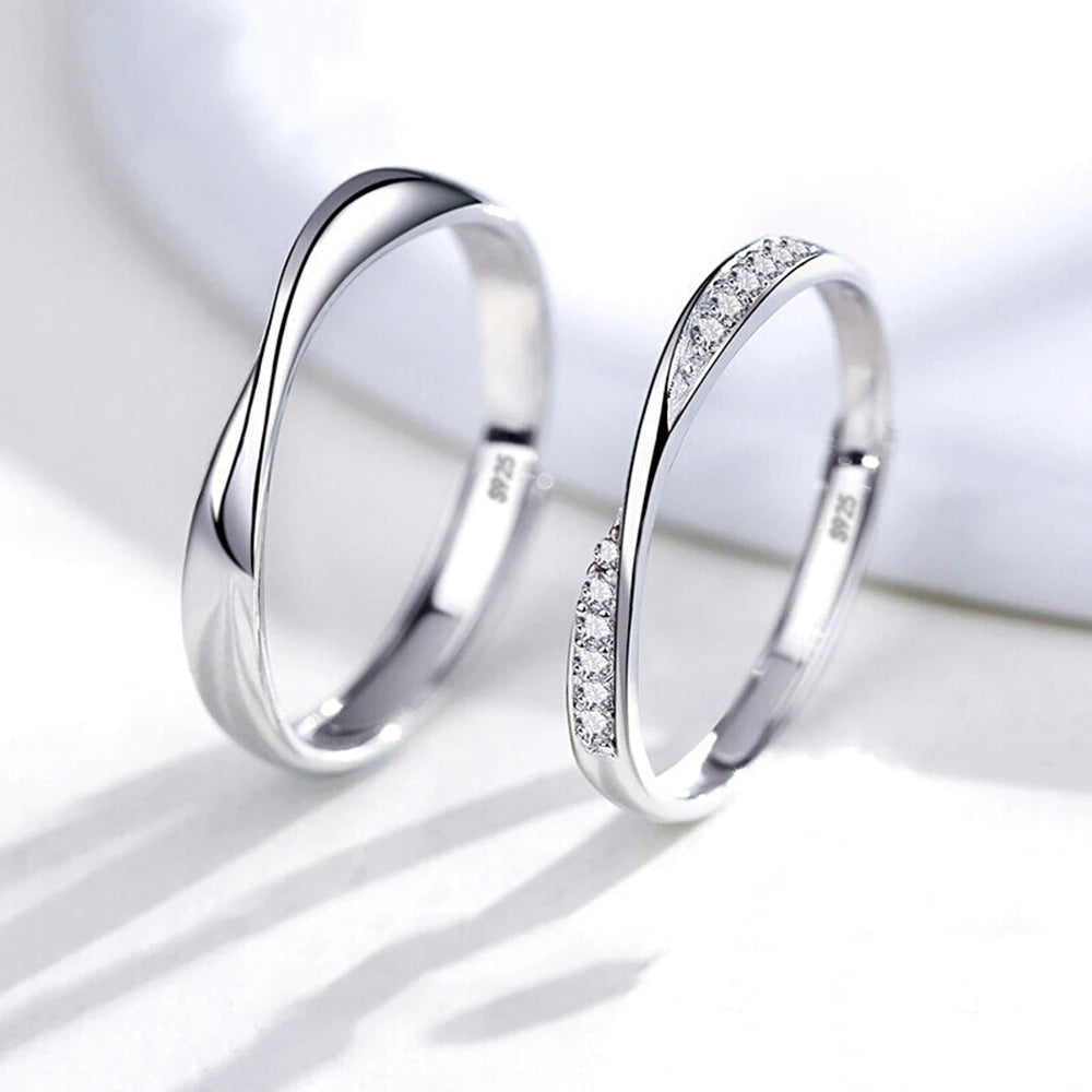 S925 Minimalist Couple Rings