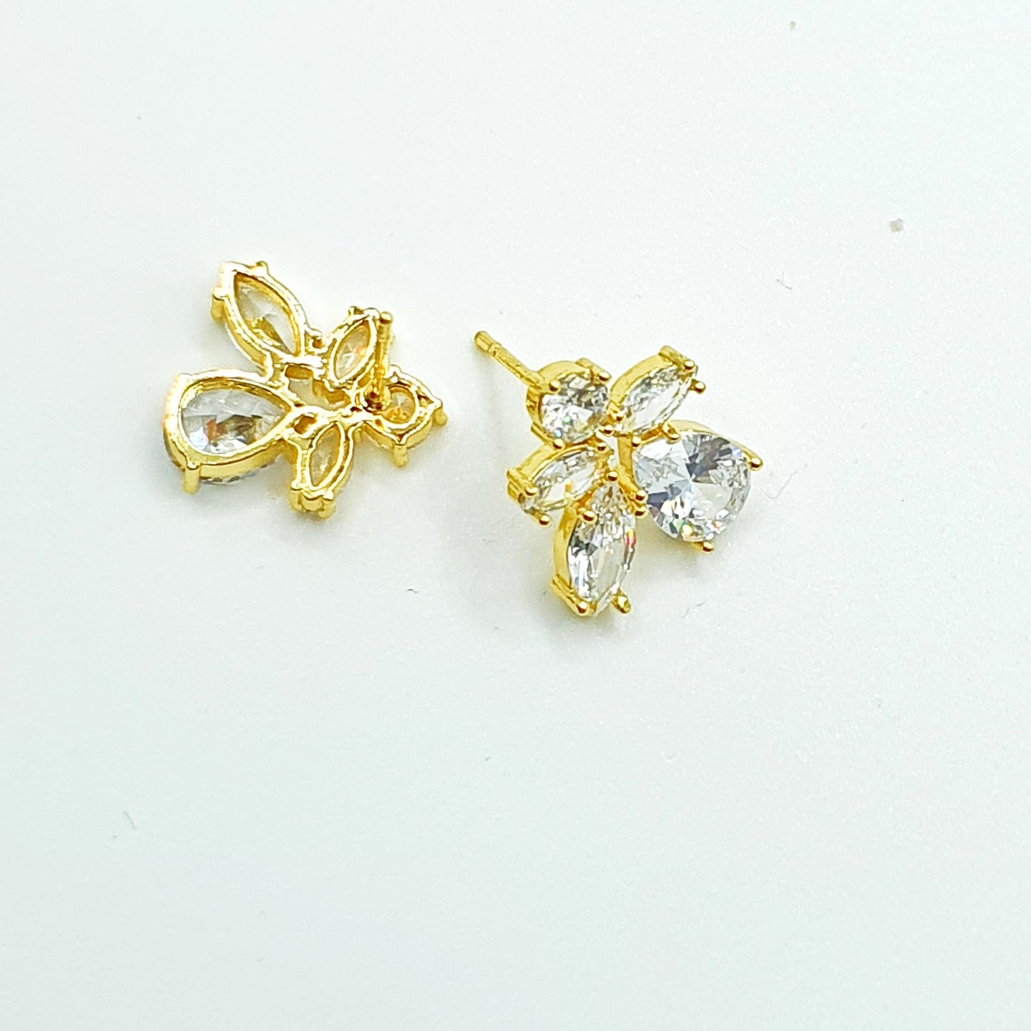 Leaf Shaped Cubic Zirconia Studs