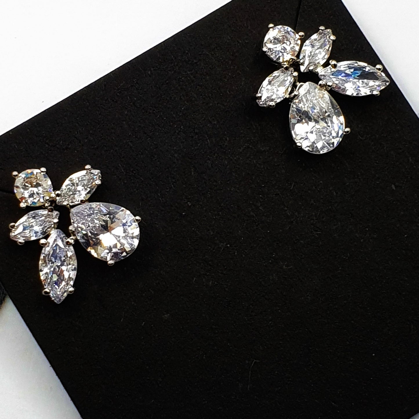 Leaf Shaped Cubic Zirconia Studs