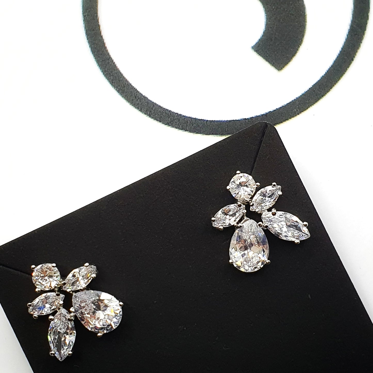 Leaf Shaped Cubic Zirconia Studs
