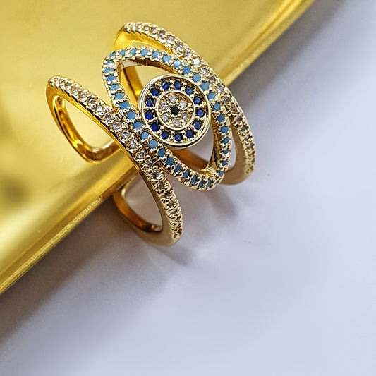 Turkish Eye Bracket Ring (Adjustable)