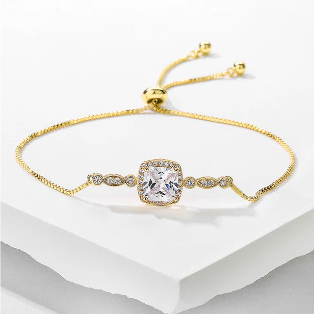 Square Zircon Bracelet (Adjustable)