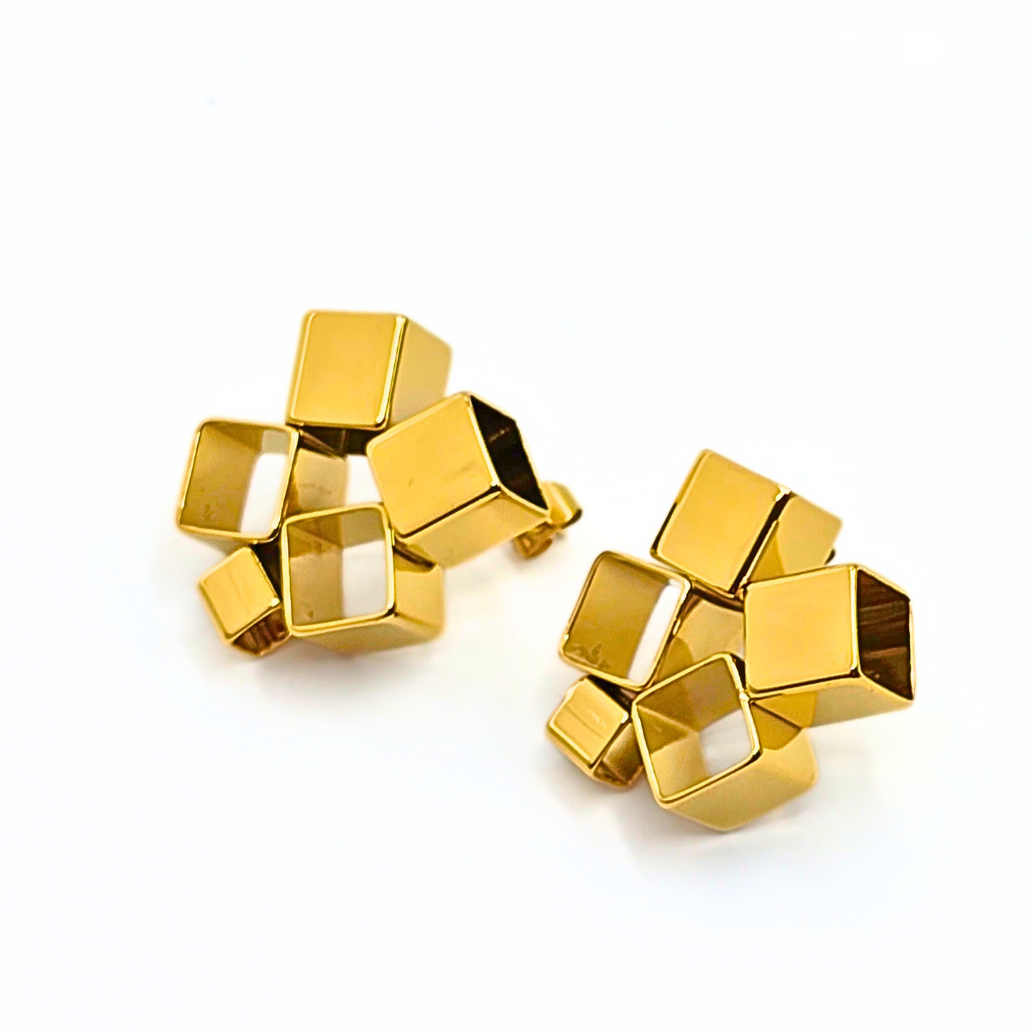 Hollow Cuboid Earrings