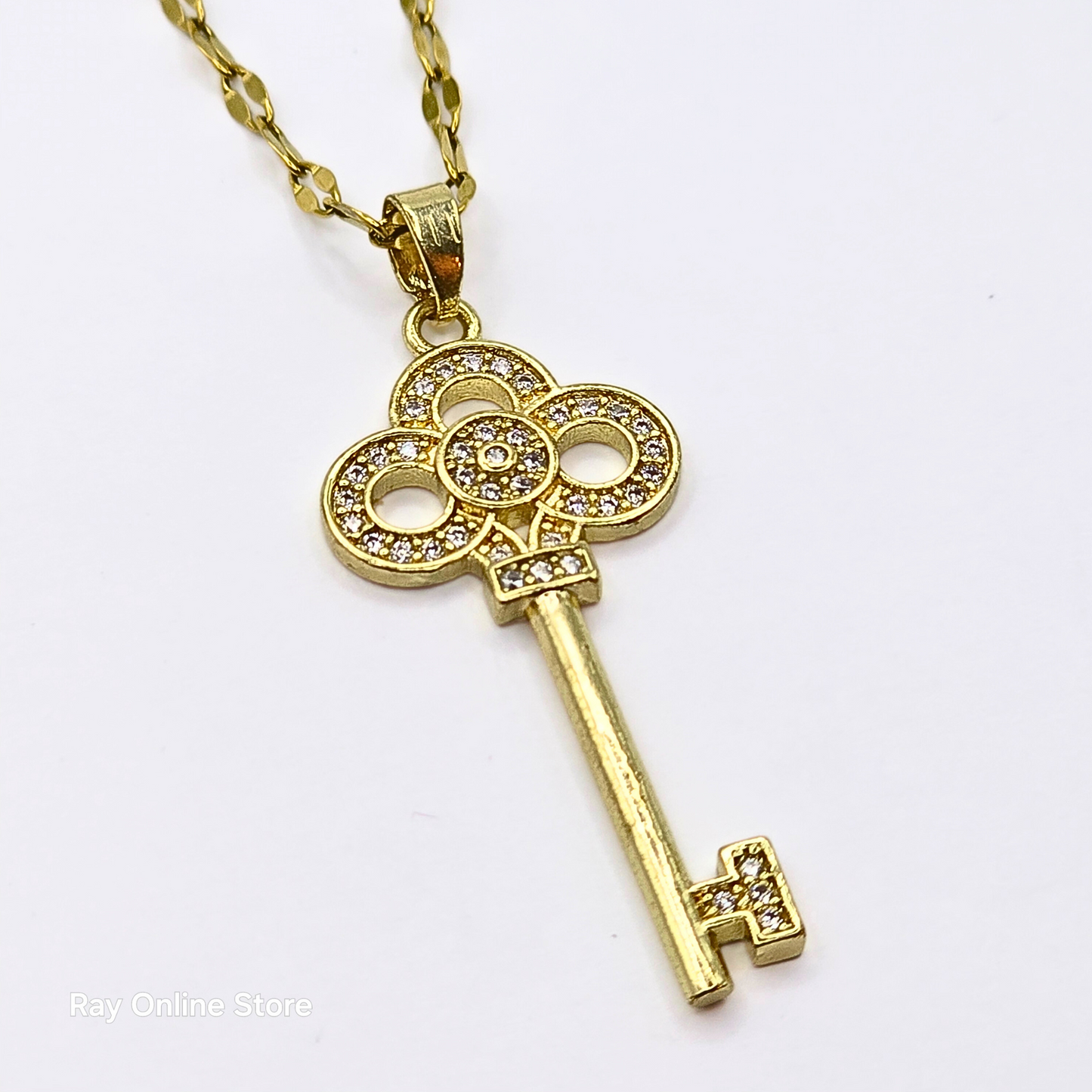 18K Gold-Plated Key Pendant Necklace